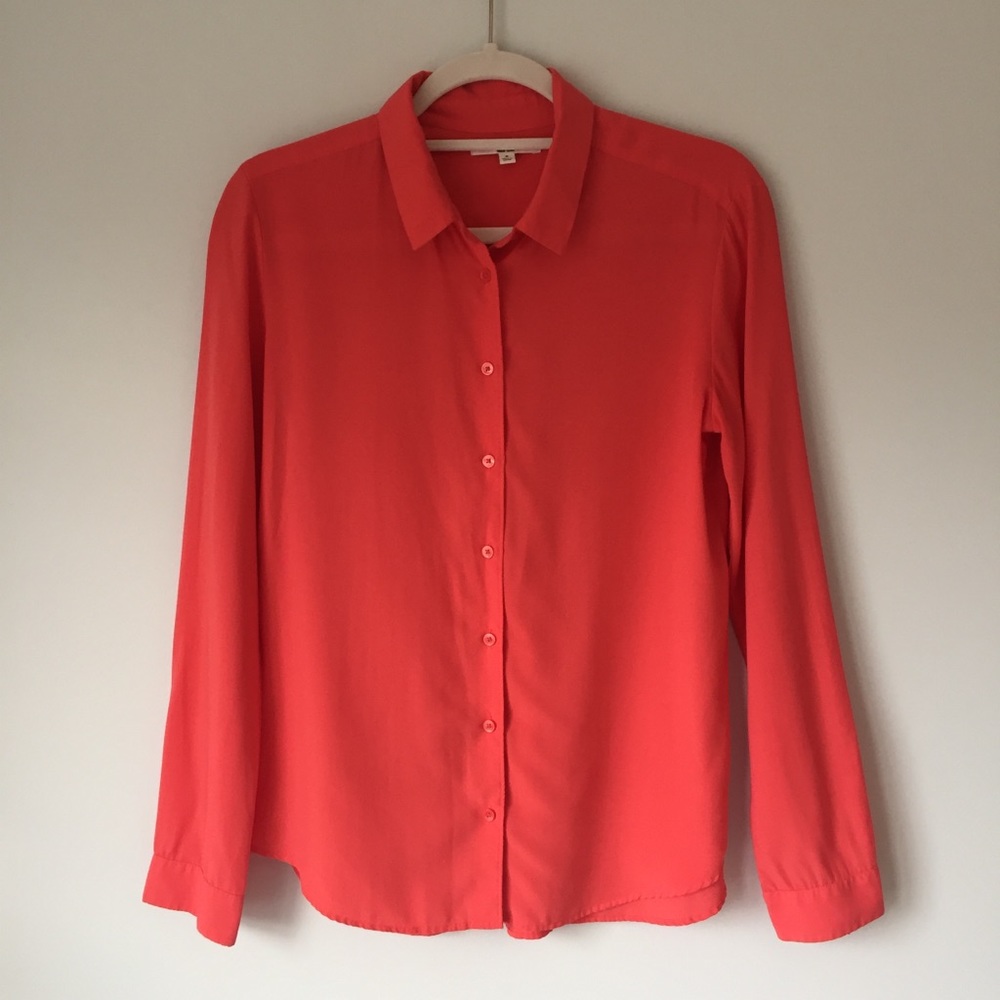 Uniqlo | Coral Button Down Blouse